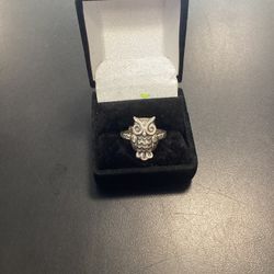 James Avery Retired Woodlands Owl Ring Sz7.5 
