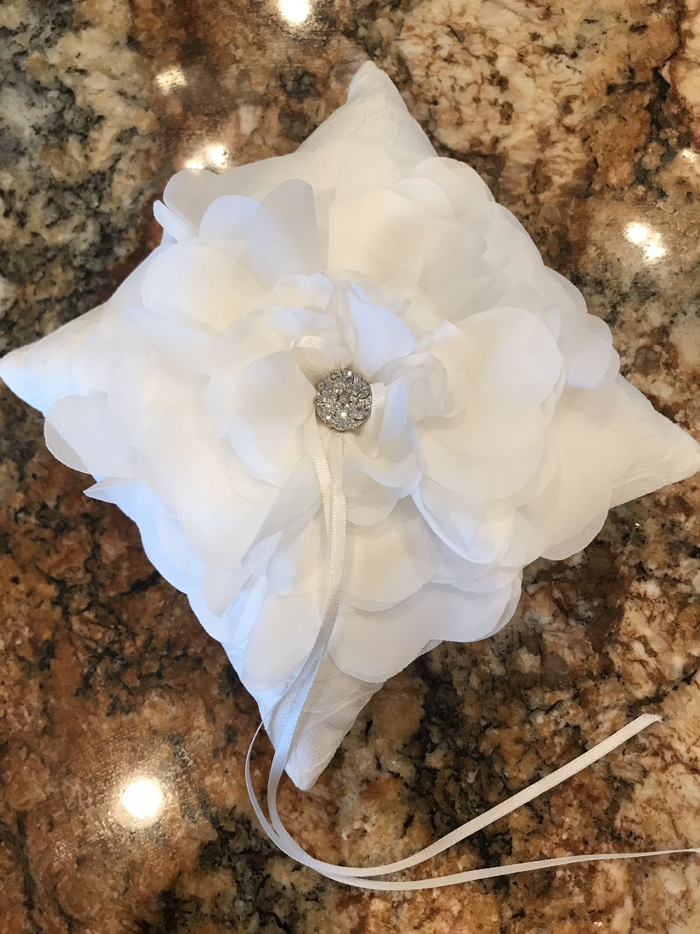 Ring bearer pillow for wedding lace and diamond