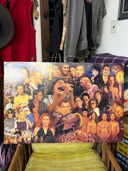 Vintage 90s Rock Music Icons Collage Art Print