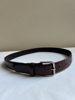 Coach Brown made in Italy genuine leather belt crocodile style
