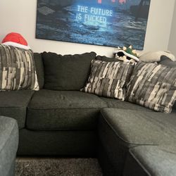 L-Shaped Couch With Ottoman