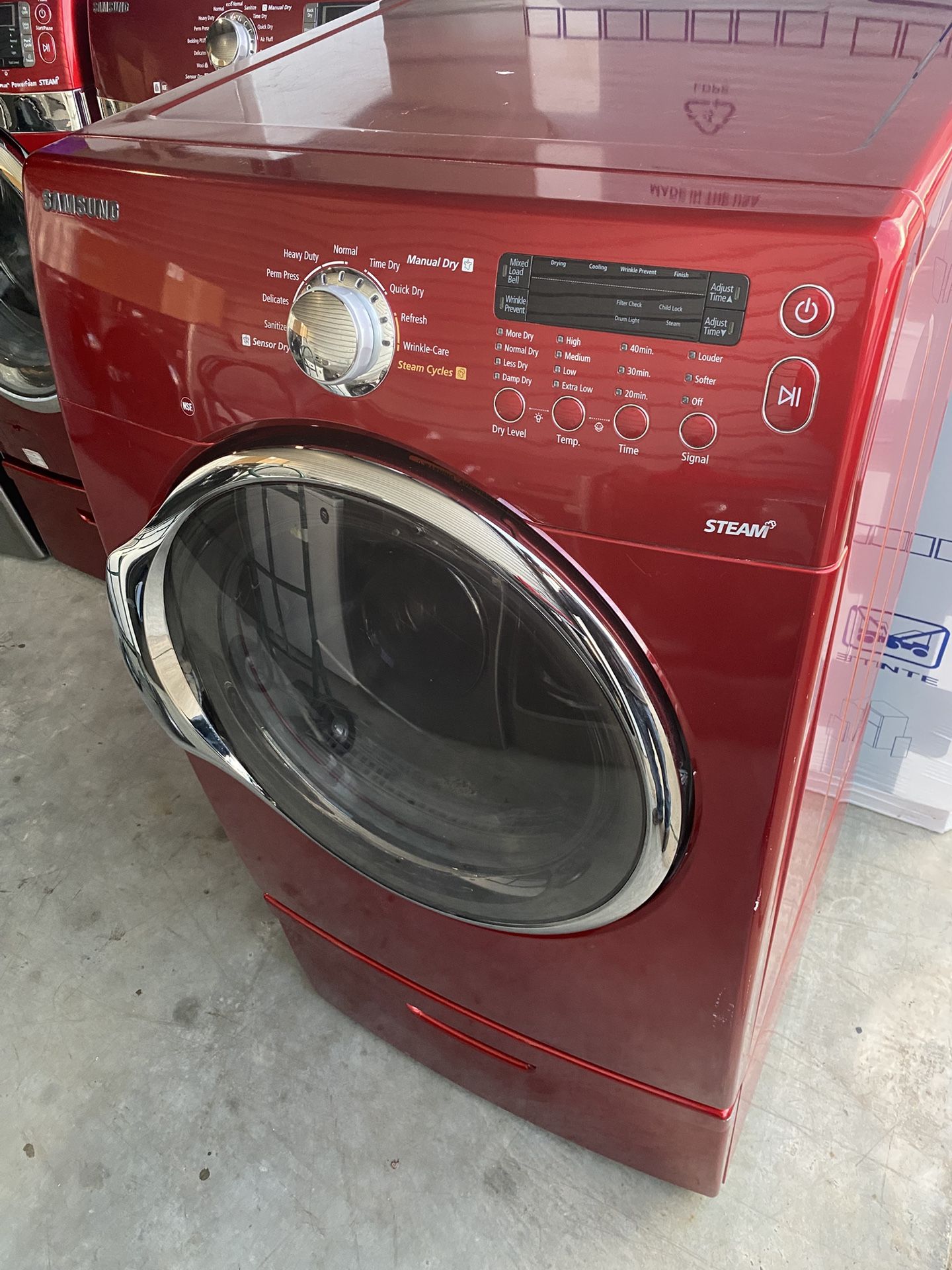 Red Color Samsung Fron Load Dryer Electric High Efficiency
