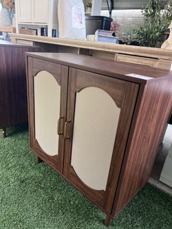 Two-Door Accent Cabinet Walnut Finish