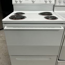 Clean White Coil Top Stove