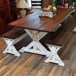 Farmhouse Rustic Style Dining Tables. 