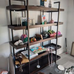 Ashley Furniture Starmore 76" Metal Frame Bookcase with 5 Shelves