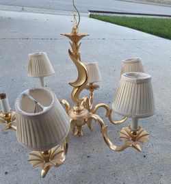 6-light Brass Chandelier 