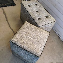 VTG 1950's (2) Ottoman Storage 