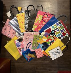 Assorted Size Gift Bags And Wrapping Paper