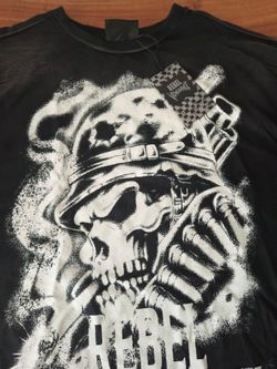 Rebel Vengeance Black Skull Graphic T-Shirt