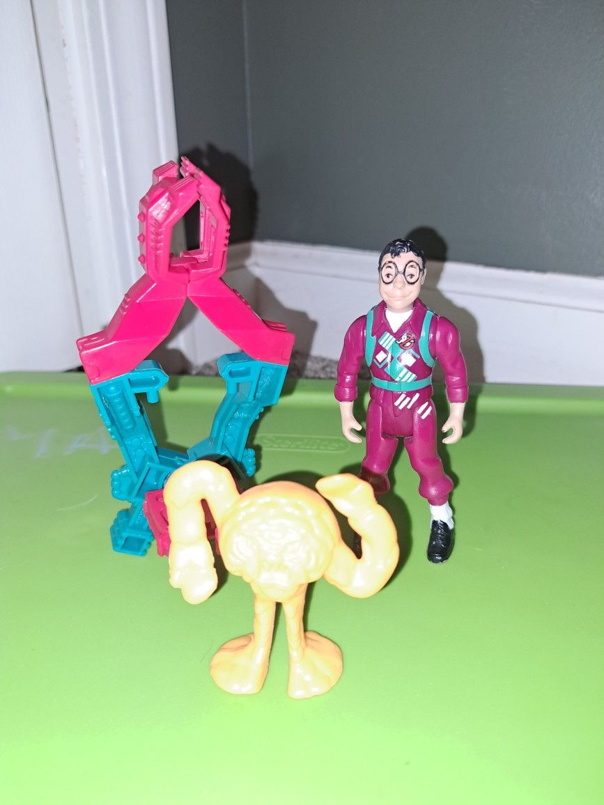 1990 The Real Ghostbusters Louis Tully With Power Pincher & Vapor Ghost
