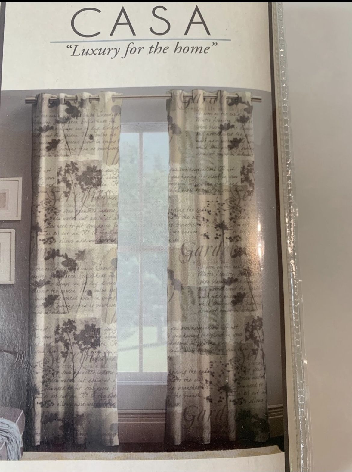 Curtains Panels light brown flowers pattern 84in