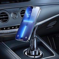 VICSEED Cup Holder Phone Mount [6 Strongest Magnets][Military Sturdy] Magnetic Phone Holder for Car Short Profile Universal Hands-Free, Compatible wit
