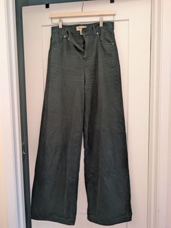 Madewell Super Wide Leg Green Pants W25