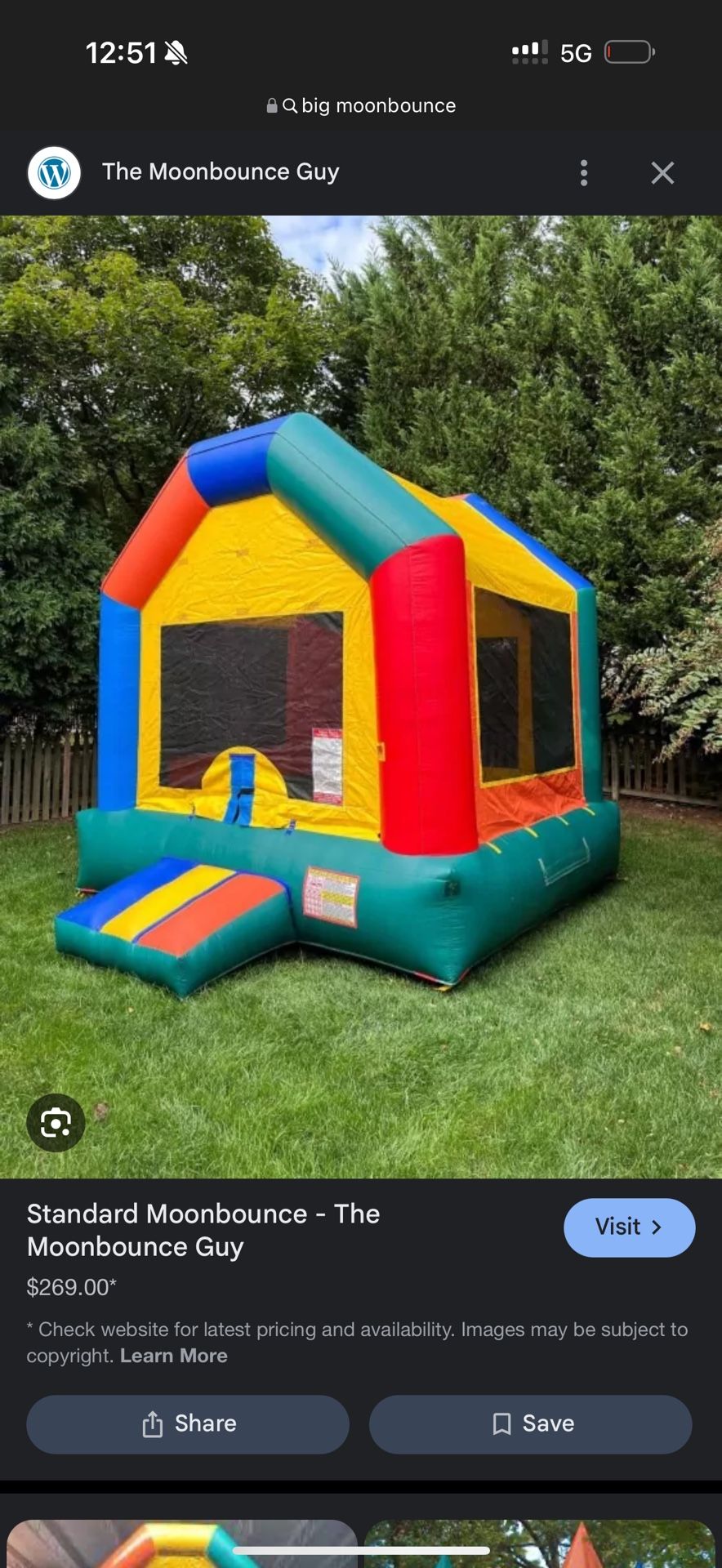 Big Moon Bounce For Sale