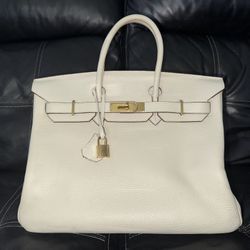 Birkin Handbag Light Togo with Rose Gold Hardware 35