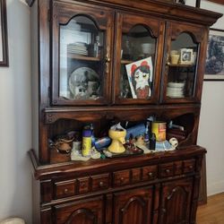 Antique Wooden China Cabinet 