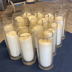 15 Candle Holders With White Candles Wedding, Party