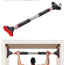 LADER Pull Up Bar for Doorway, Chin Up Bar Upper Body Workout No Screw Installation for Home Gym Exercise Fitness with Level Meter and Adjustable Widt