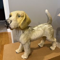Vintage style beagle dog statue concrete resin indoor outdoor