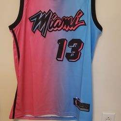Authentic Nike Bam Adebeyo Pink And Blue Jersey 