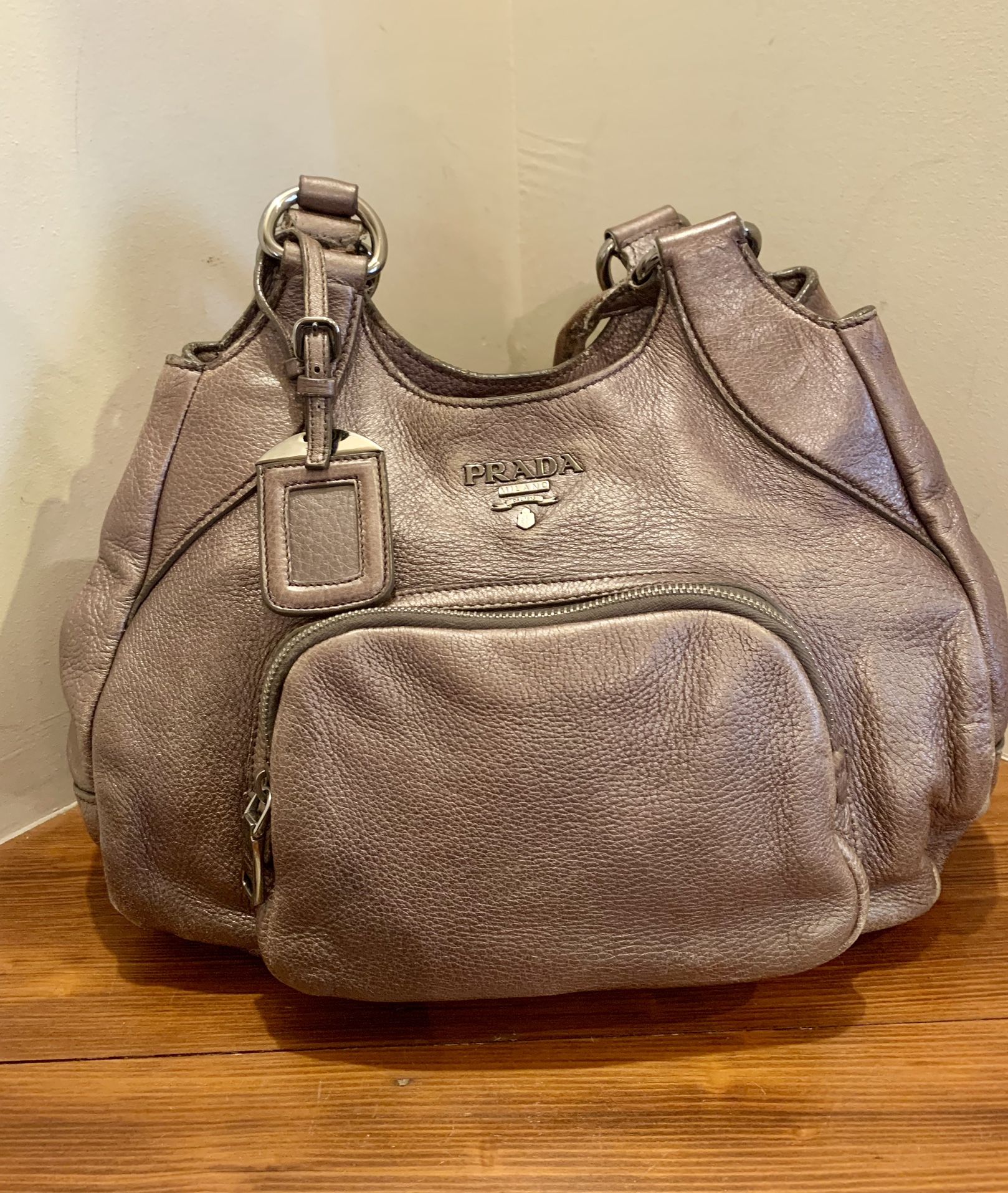 Prada Metallic Leather Handbag Originally $1600