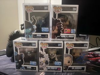 Solo Leveling Funko Pop GRAIL LOT - Hwan SDCC Floor Sticker, Iron & Tank GITD Chases, Signed Gunhee,