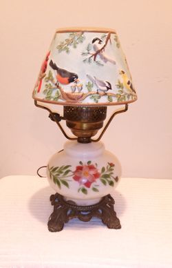 Vintage Desk Lamp with glass lamp shade