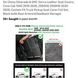 for Chevy Silverado & GMC Sierra Leather Seat Covers,