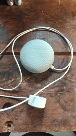 Google Home Mini Smart Speaker Light Blue WiFi Voice Search with Power Adapter
