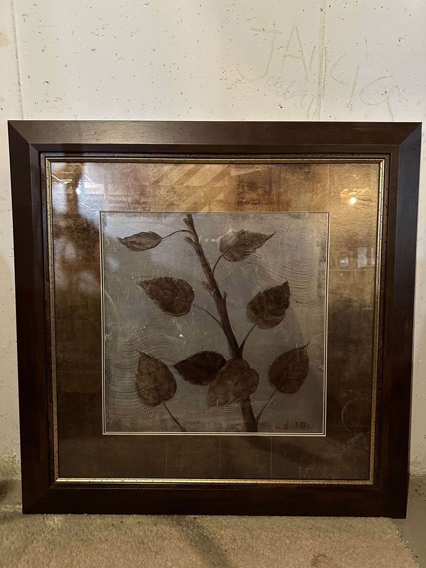 Leaf Framed Wall Art 33”x33”