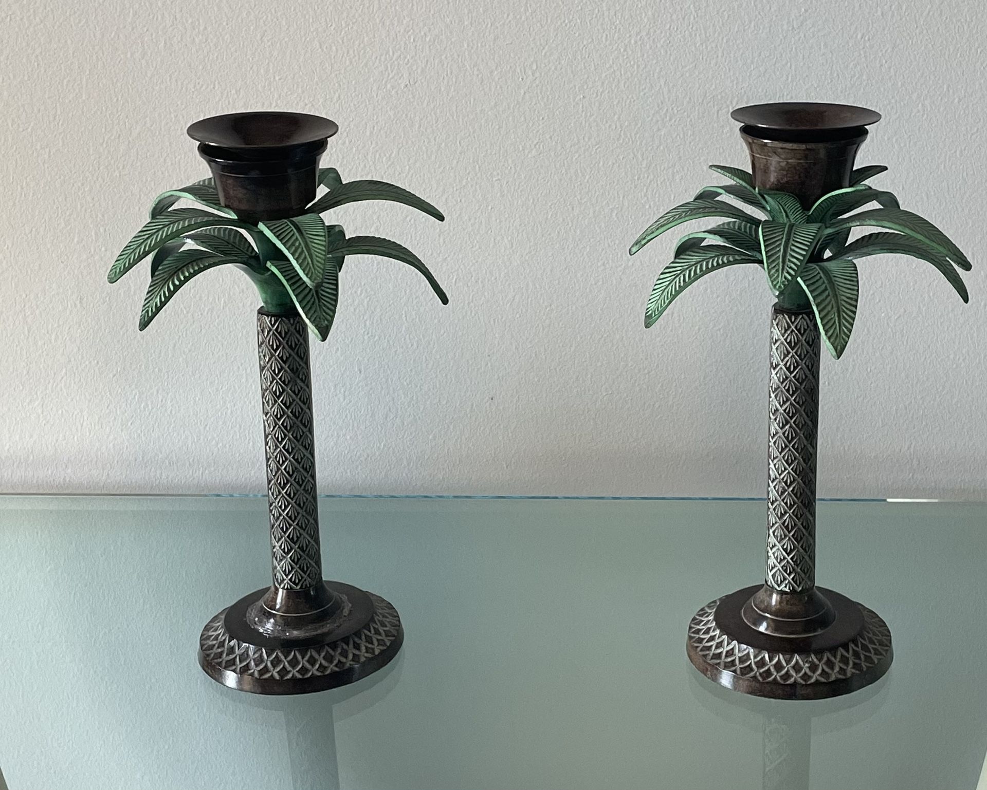 Palm Tree Candle Holders