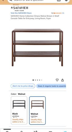 Safavieh Omara Walnut Brown 2-Shelf Console Table