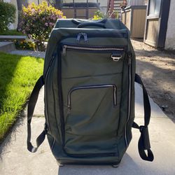 Tumi Luggage Rolling Duffle Bag Green and Black W/ Orange Interior *Please Read*