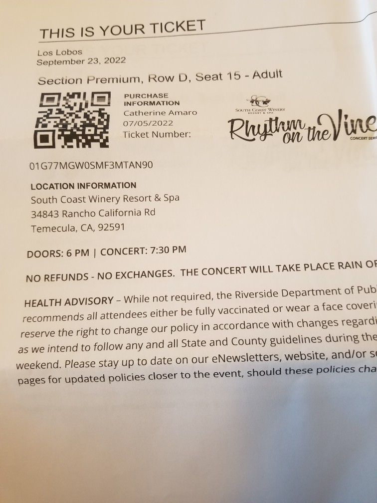 Three Los Lobos TIckets