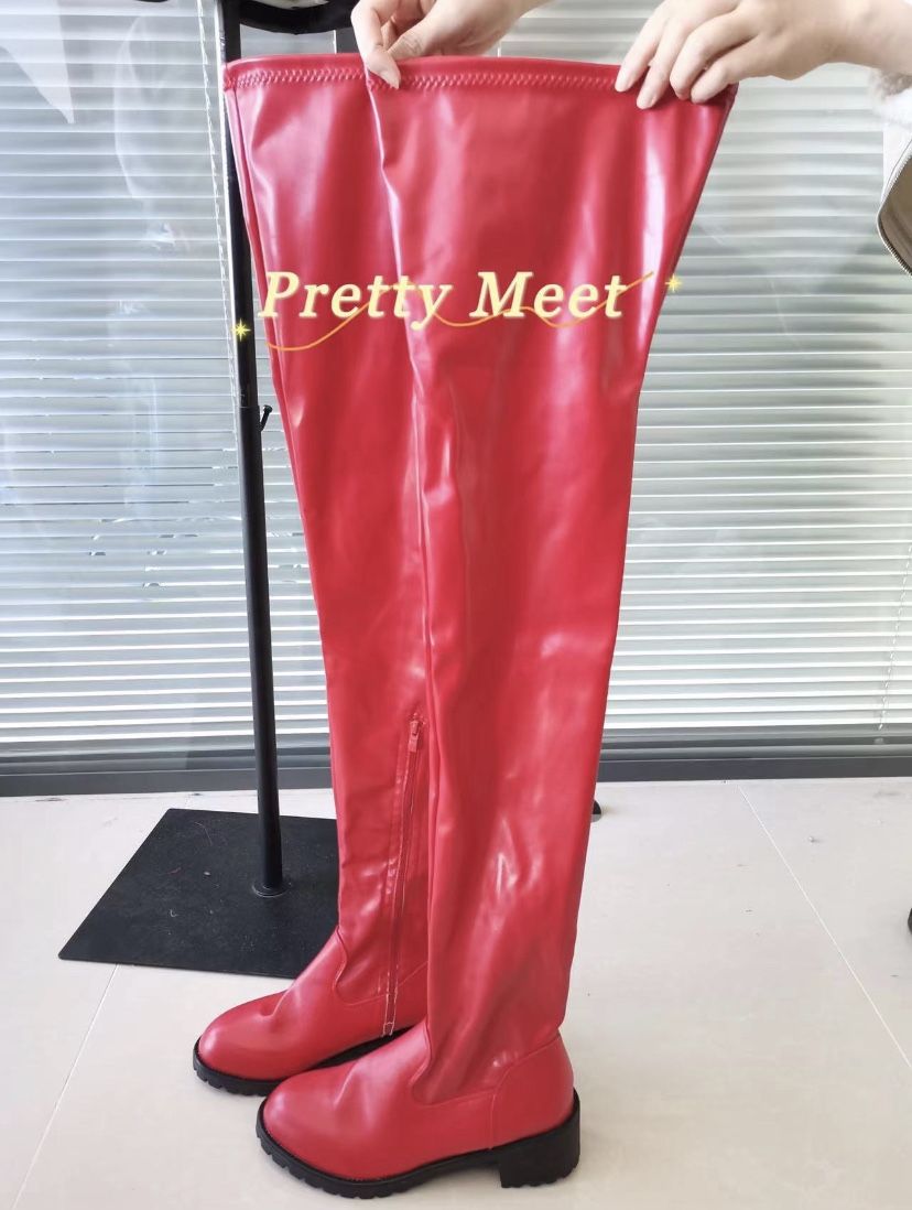 Sexy Leather Thigh High Boots Sizes 5-12