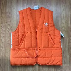Adidas Orange Adicolor Parley Puffer Vest HM6750 ADULT SIZE LARGE New