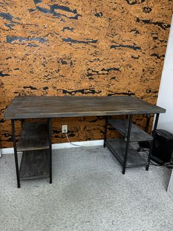 Industrial Desk / Console Table with Shelving