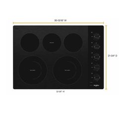 NEW WHIRLPOOL 30” 4 BURNER ELECTRIC COOKTOP WITH FACTORY WARRANTY 11/25/23