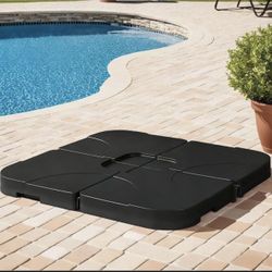 145 lbs. Capacity Weighted Cantilever and Offset Patio Umbrella Base in Black (4-Piece)