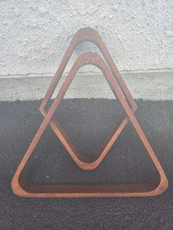 Vintage Wood Pool Table Ball Racks – Matching Triangle & 9-Ball Diamond Set