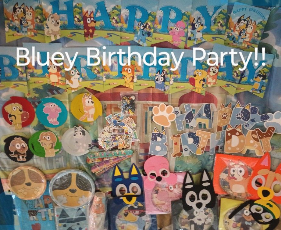Bluey Birthday Party Decorations, Tableware, Party Favors And Loads Of Fun
