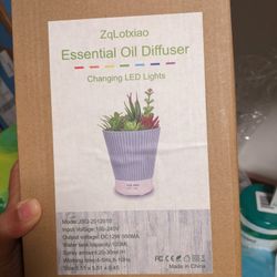 Beautiful Artificial Flower Vase Essential Oil Diffuser With Color Changing Lights- New