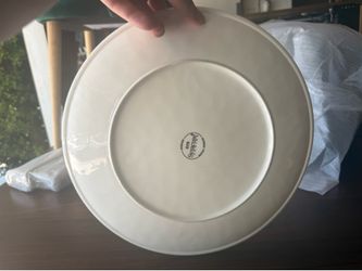 Large White Textured Plate