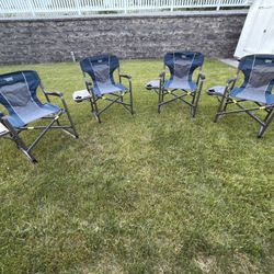 Set Of 4 Camping Chairs w/ Side table