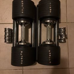 Snode AD80 Adjustable Dumbbells 80lb + 8 Magnetic Plates – Good Condition