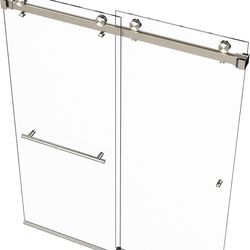 Eurotech LUXURY SHOWER DOORS TRADITIONAL Contractors Select Series two 5/16" (8mm) clear glass panels towel bar and knob