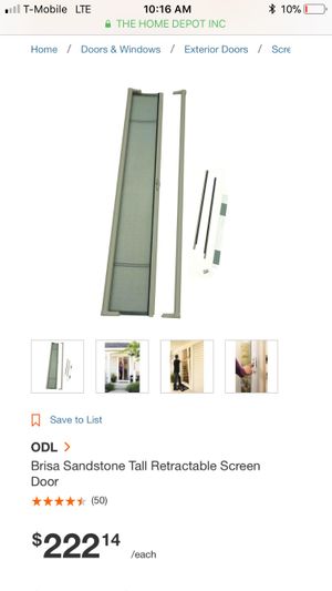 Odl Brisa Sandstone Tall Retractable Screen Door Model Brtlae