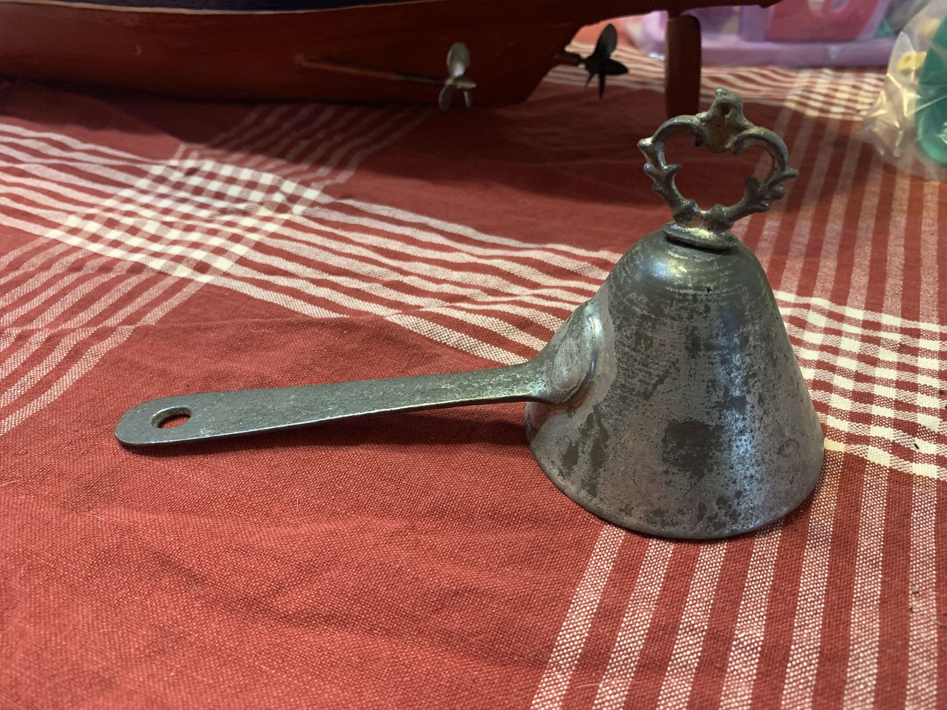 Antique Ice Cream Scoop Tin Conical Heart Shaped Turn Key