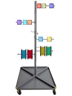 Stationary Reel Dispenser,6 Axles Wire Spool Rack Cable Dispenser Conduit Display Storage for Electrical Industrial Retail Use